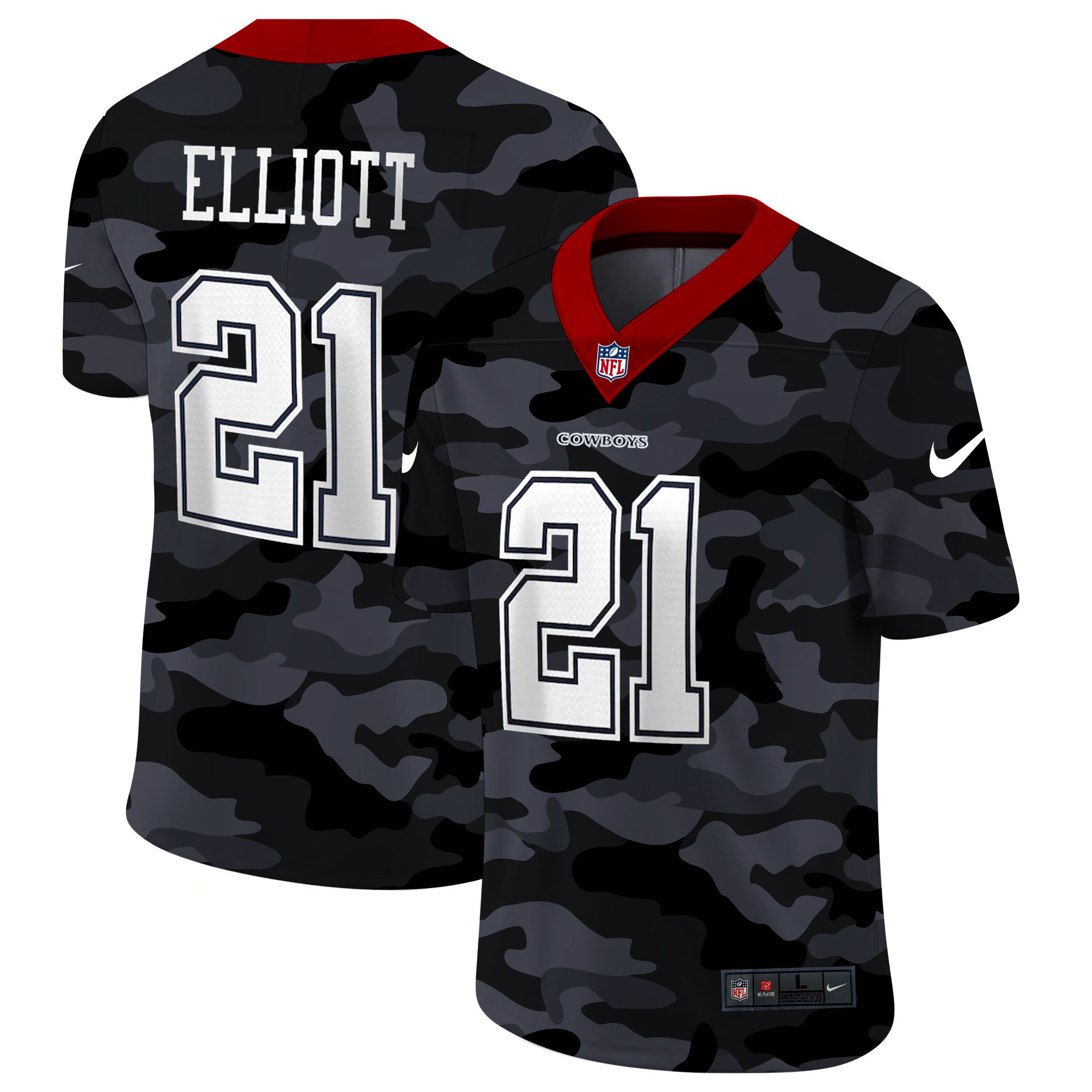 Men Dallas cowboys #21 Elliott 2020 Nike Camo Salute to Service Limited NFL Jerseys->jacksonville jaguars->NFL Jersey